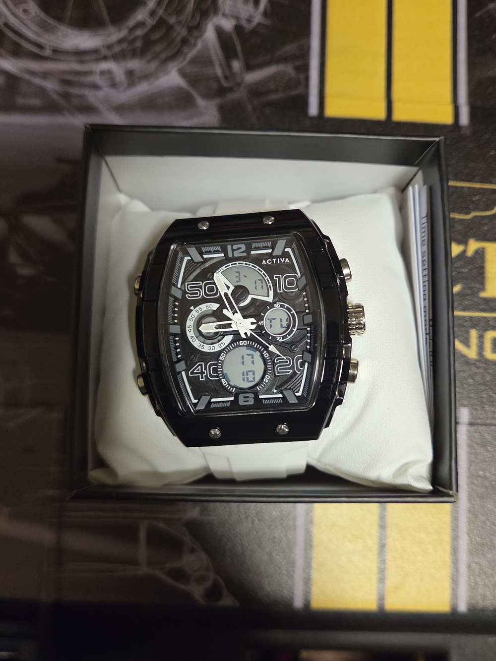 Ativa Men’s Black and White Chronograph Sport Watch